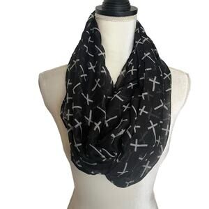 Black infinity, scarf with crosses